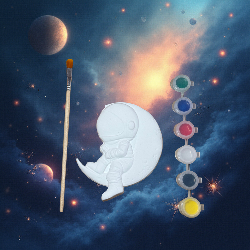 Astronaut on the Moon Stone Painting Set