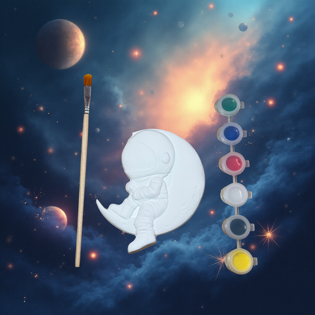 Astronaut on the Moon Stone Painting Set