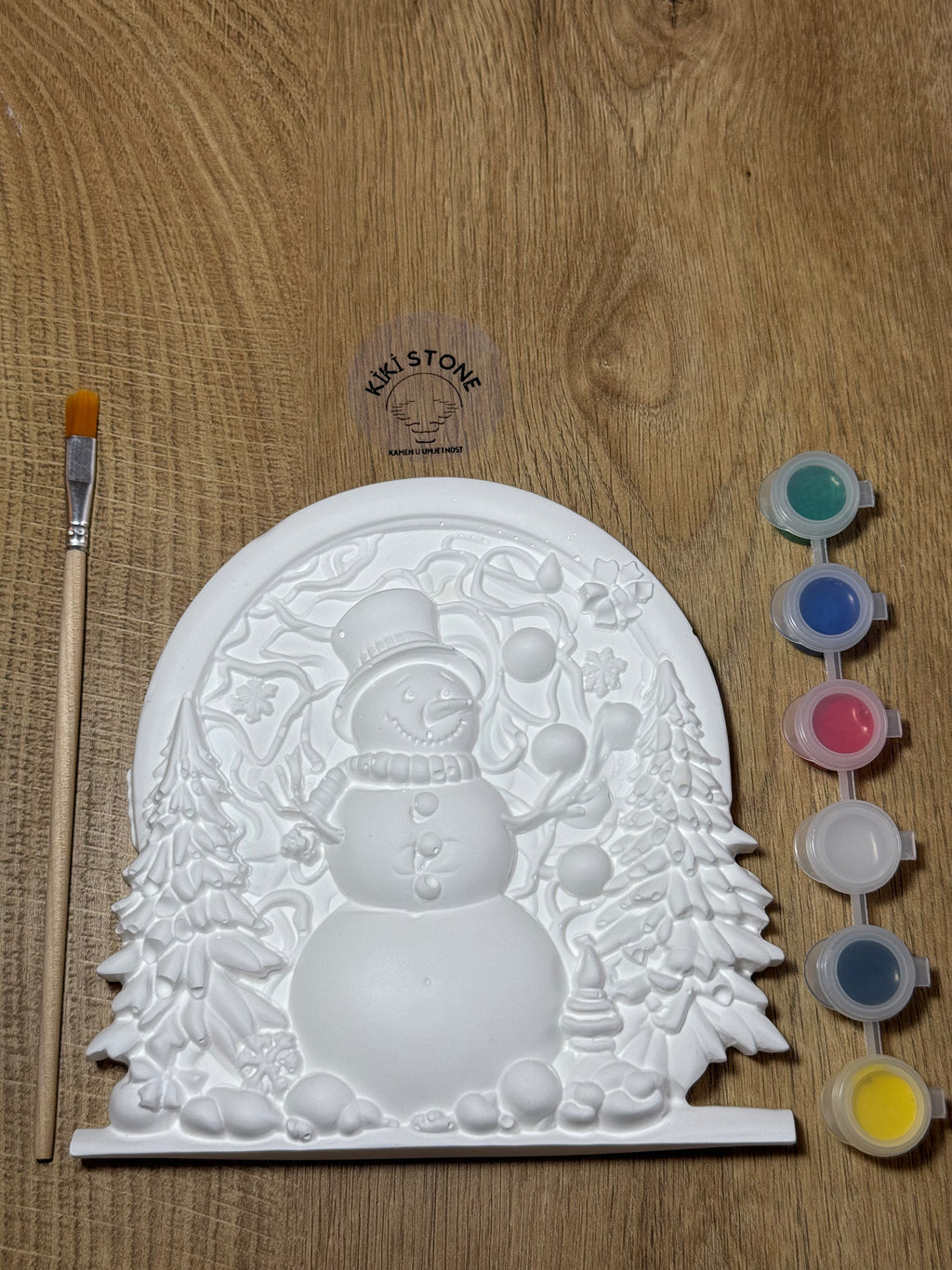 Snowman Wall Plaque & Stone Painting Set