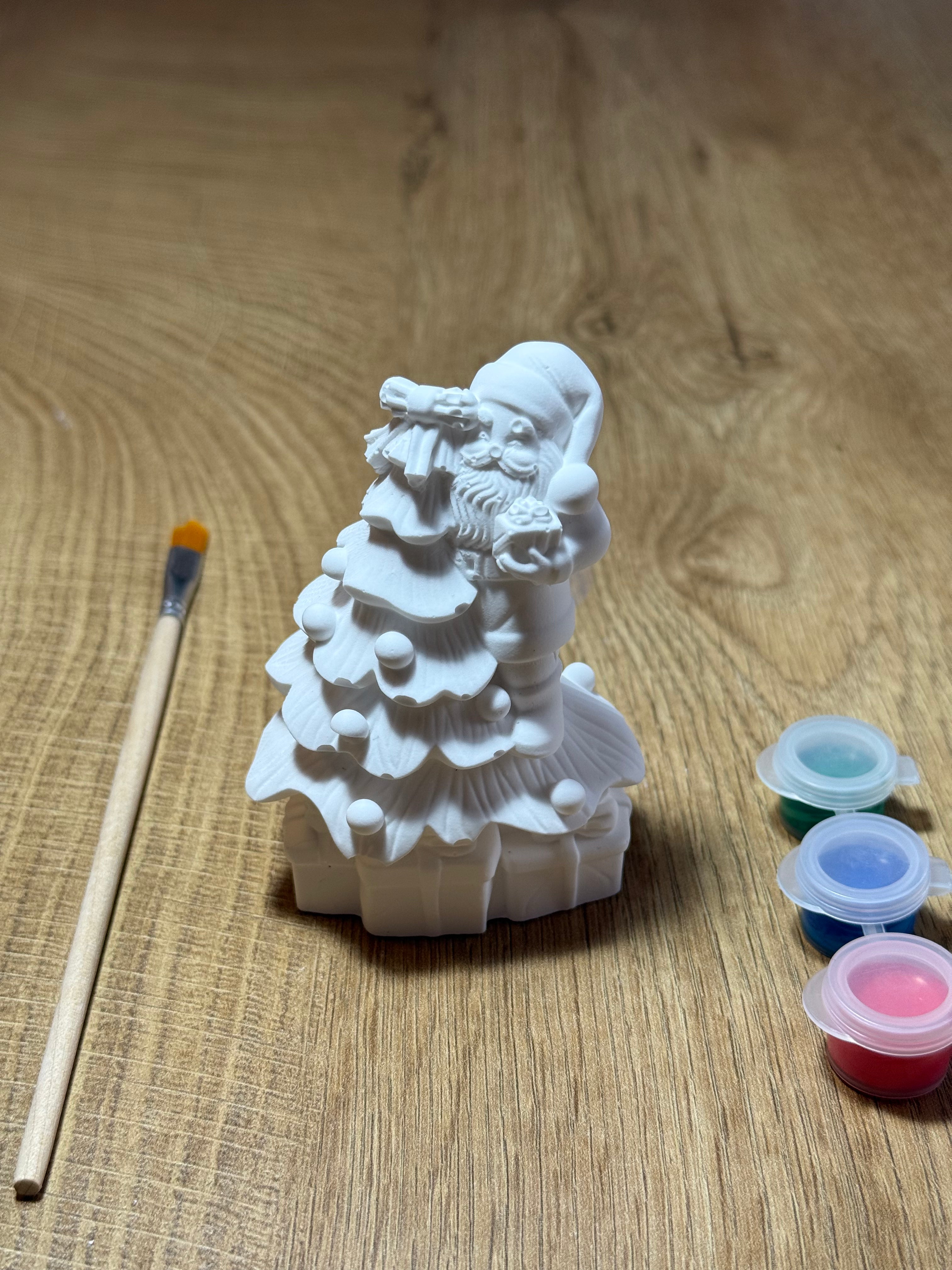 3D Santa with Christmas Tree Stone Painting Set