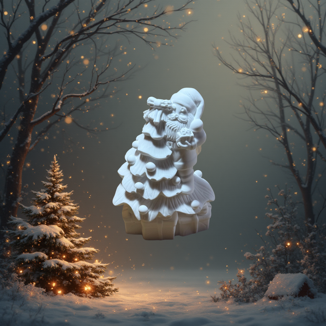 3D Santa with Christmas Tree Stone Painting Set