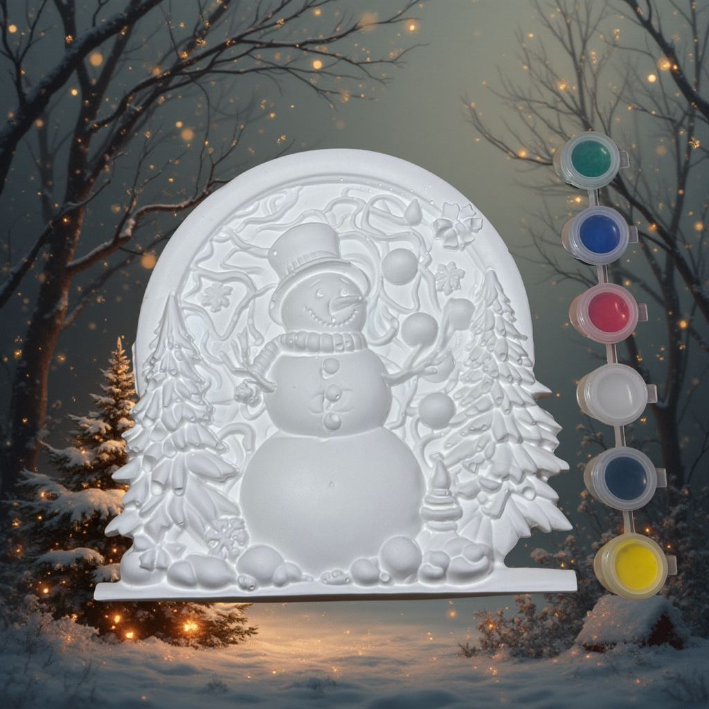Snowman Wall Plaque & Stone Painting Set